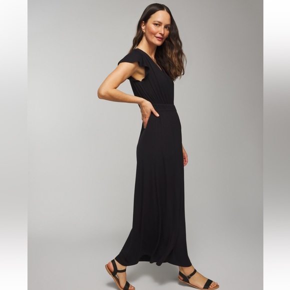 NWT Soma Soft Jersey Flutter Sleeve Maxi Bra Dress Garden Tapestry G Blue Sz M - Picture 2 of 4